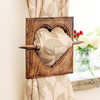 country heart curtain tie by dibor