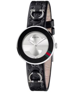 Gucci Watch Strap and Bezel, Womens U Play Black Guccissima Leather 35mm YFA50026   Watches   Jewelry & Watches