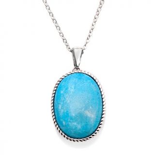 Heritage Gems White Cloud Turquoise Sterling Silver Pendant with 18" Chain