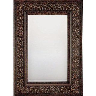 Capital Lighting M301807 Decorative Mirror, Chesterfield Brown with Gold Highlights and Beveled Mirror   Wall Mounted Mirrors