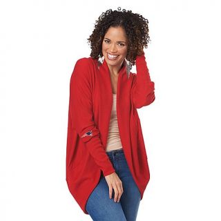 Meesh & Mia Women's NFL Circular Cardigan with Ribbed Trim   Cowboys   Patr