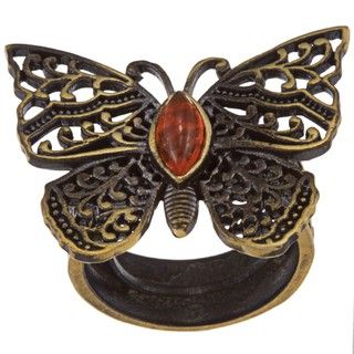 Cam & Zooey Goldplated Simulated Carnelian Butterfly Ring Cam & Zooey Gemstone Rings