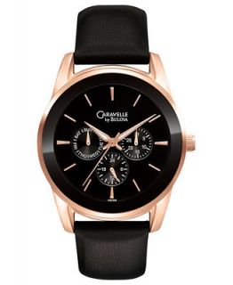 Caravelle New York by Bulova Watch, Mens Black Leather Strap 40mm 44C104   Watches   Jewelry & Watches