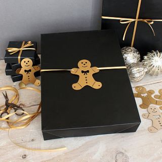laser cut gingerbread man gift topper pack by mr yen designs