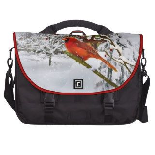 Cardinal Bird in the Snow Laptop Bag