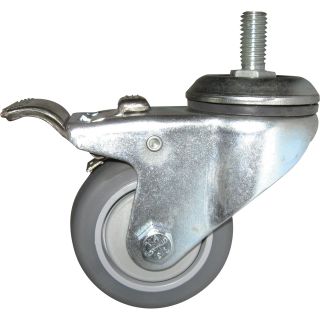 Fairbanks Thermoplastic Rubber Total Lock Swivel Caster — 225-Lb. Capacity, 4in., Model# TL-S11-03-4TPR  Up to 299 Lbs.