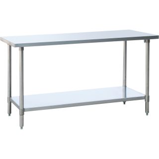 Roughneck Stainless Steel Work Table — 48in.W x 24in.D x 35in.H  Work Tables