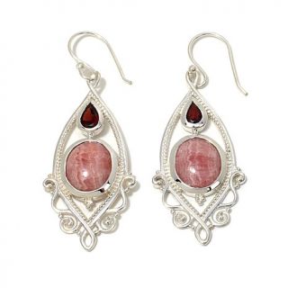 Himalayan Gems™ Open Scrollwork Multigemstone Drop Sterling Silver Earrin