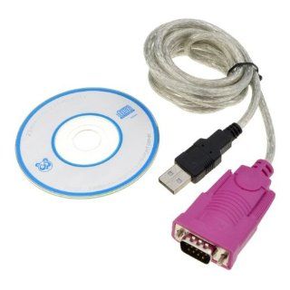 1.5M 4.9FT USB 2.0 to RS232 DB9 DB25 Serial Port Cable Adapter Pink Computers & Accessories