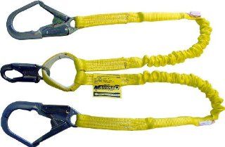 Miller by Honeywell 231WRS/5FTYL 5 Feet Manyard Shock Absorbing Webbing Lanyard with Two Legged, 2 1/2 Inch Locking Rebar Hook, Yellow   Fall Arrest Restraint Ropes And Lanyards  