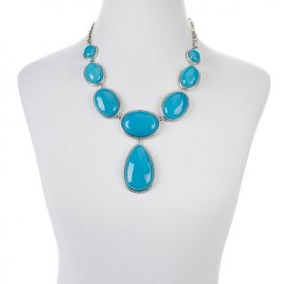 Roberto by RFM Turquoise Color Stone and and Crystal 19" Drop Necklace