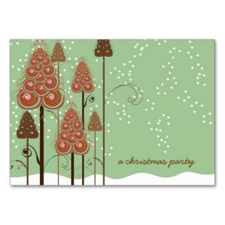 Whimsical Christmas Trees Mini Invite / Thank You/ Business Card Templates