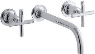 KOHLER K T14414 3 CP Purist Two Handle Wall Mount Faucet Trim, Polished Chrome   Touch On Bathroom Sink Faucets  