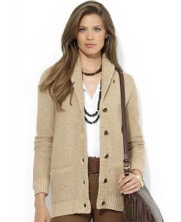 Lauren Jeans Co. Sweater, Long sleeve Linen Shawl Collar Cardigan   Sweaters   Women