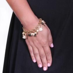 Lillith Star 14k Goldplated Clear Crystal Charm Bracelet Palm Beach Jewelry Crystal, Glass & Bead Bracelets