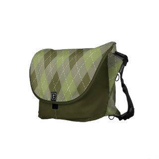 Argyle Plaid Pattern in Moss Green Courier Bag