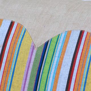 stripy heart organic cotton cushion cover by clothkat