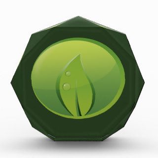 Green Eco Modern Leaf Acrylic Award