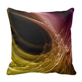 Black, Gold and Red Abstract Accent Pillow