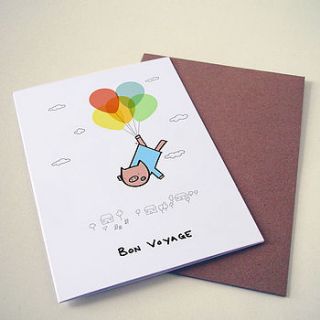 pig 'bon voyage' card by hole in my pocket