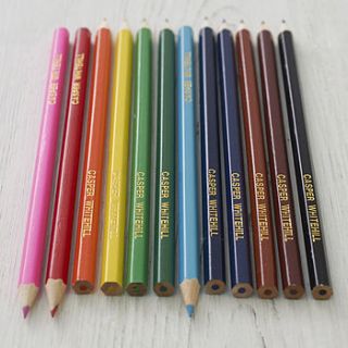 pack of 12 personalised colouring pencils by able labels