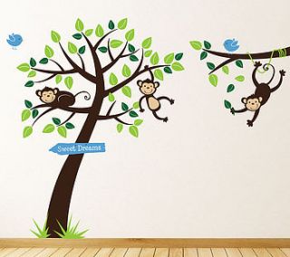 monkey tree and branch vine wall stickers by parkins interiors