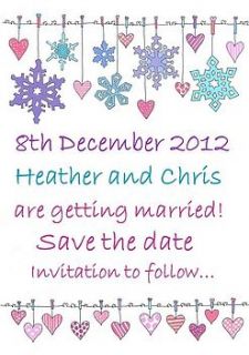 winter wedding save the date cards by lottie lane