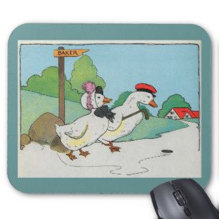 A duck and a drake, And a halfpenny cake Mouse Pad