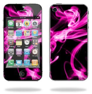 MightySkins Protective Vinyl Skin Decal Cover for Apple iPhone 4 or iPhone 4S AT&T or Verizon 16GB 32GB Cell Phone Sticker Skins Pink Flames Computers & Accessories