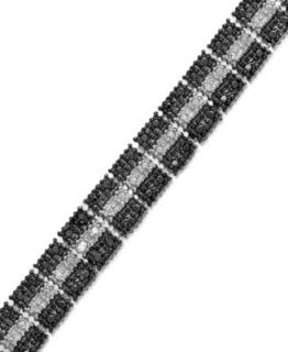 Sterling Silver Bracelet, Black Sapphire (50 ct. t.w.) and Diamond Accent   Bracelets   Jewelry & Watches
