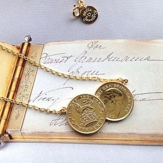 double sixpence coin necklace by becca jewellery
