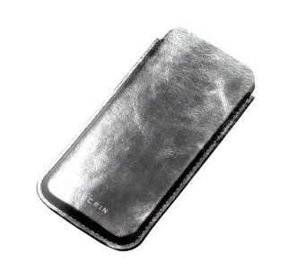 Lucrin   Case for iphone 5/5s   Metallic   Leather   Silver Cell Phones & Accessories
