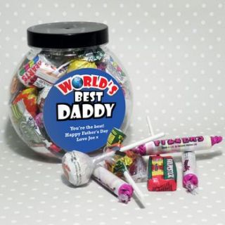 world's best father's day personalised sweet jar by pippins gifts and home accessories