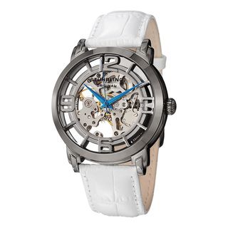 Stuhrling Original Men's Winchester 44 Skeleton Automatic White Gunsmoke Stainless Steel Leather Strap Watch Stuhrling Original Men's Stuhrling Original Watches
