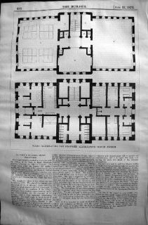 Plans Illustrating Proposed Alternative Prison System 1872 Builder   Prints