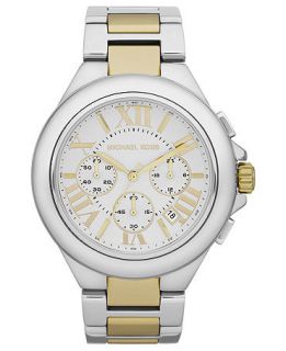 Michael Kors Womens Chronograph Camille Two Tone Stainless Steel Bracelet Watch 43mm MK5653   Watches   Jewelry & Watches