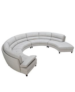 Franchesca Leather Sectional Sofa, 4 Piece (Loveseat, 2 Armless Loveseats and Chaise) 166W x 128D x 35H   Furniture