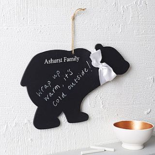 personalised polar bear chalkboard by seahorse