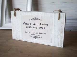 personalised vintage style wedding sign by edgeinspired