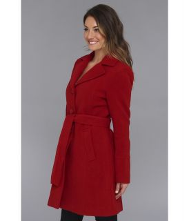 Larry Levine Wool Coat Red, Women