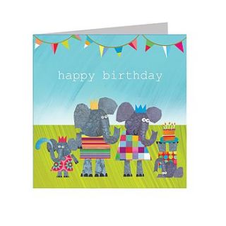 sparkly elephants birthday card by square card co