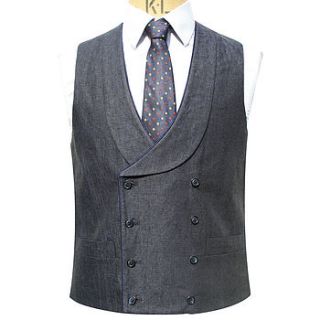 linen double breasted waistcoat by sir plus