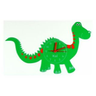 personalised dinosaur clock by laser made designs
