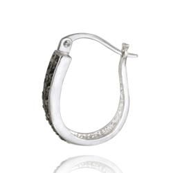 DB Designs Sterling Silver 1/4ct TDW Brown Diamond 2 row Hoop Earrings DB Designs Diamond Earrings