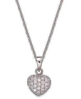 B. Brilliant Sterling Silver Necklace, Cubic Zirconia Heart Pendant (3/8 ct. t.w.)   Necklaces   Jewelry & Watches