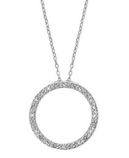 Diamond Necklace, Sterling Silver Diamond Circle Pendant (1/10 ct. t.w.)   Necklaces   Jewelry & Watches