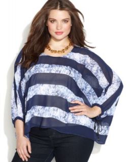Lauren Ralph Lauren Plus Size Metallic Open Knit Poncho   Sweaters   Plus Sizes