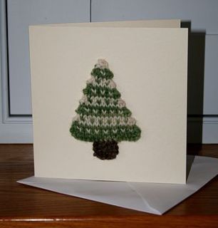 hand knitted christmas tree card by cinnamon kids