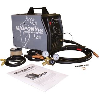 Thoroughbred Industrial MIGPONY 140 Ready-To-Weld System — 115 Volt, 90 Amps, 10Ft. Tweco Style Gun, Model# TB-MP140  Wirefeed Welders