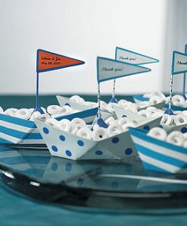personalised metal boat wedding favours by contemporary weddings